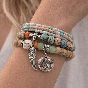 Brand New!! Beaded bracelet with charms bundle